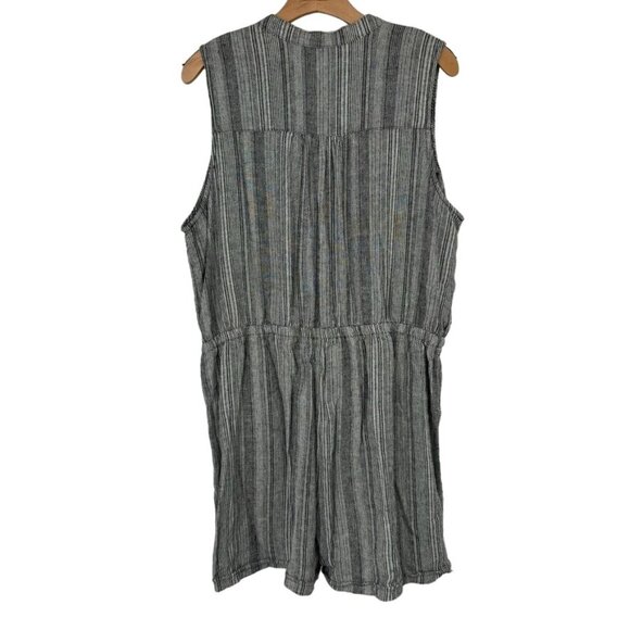 Kelly Renée Striped Sleeveless Romper shorts size  XL Linen Blend womens - Picture 7 of 7